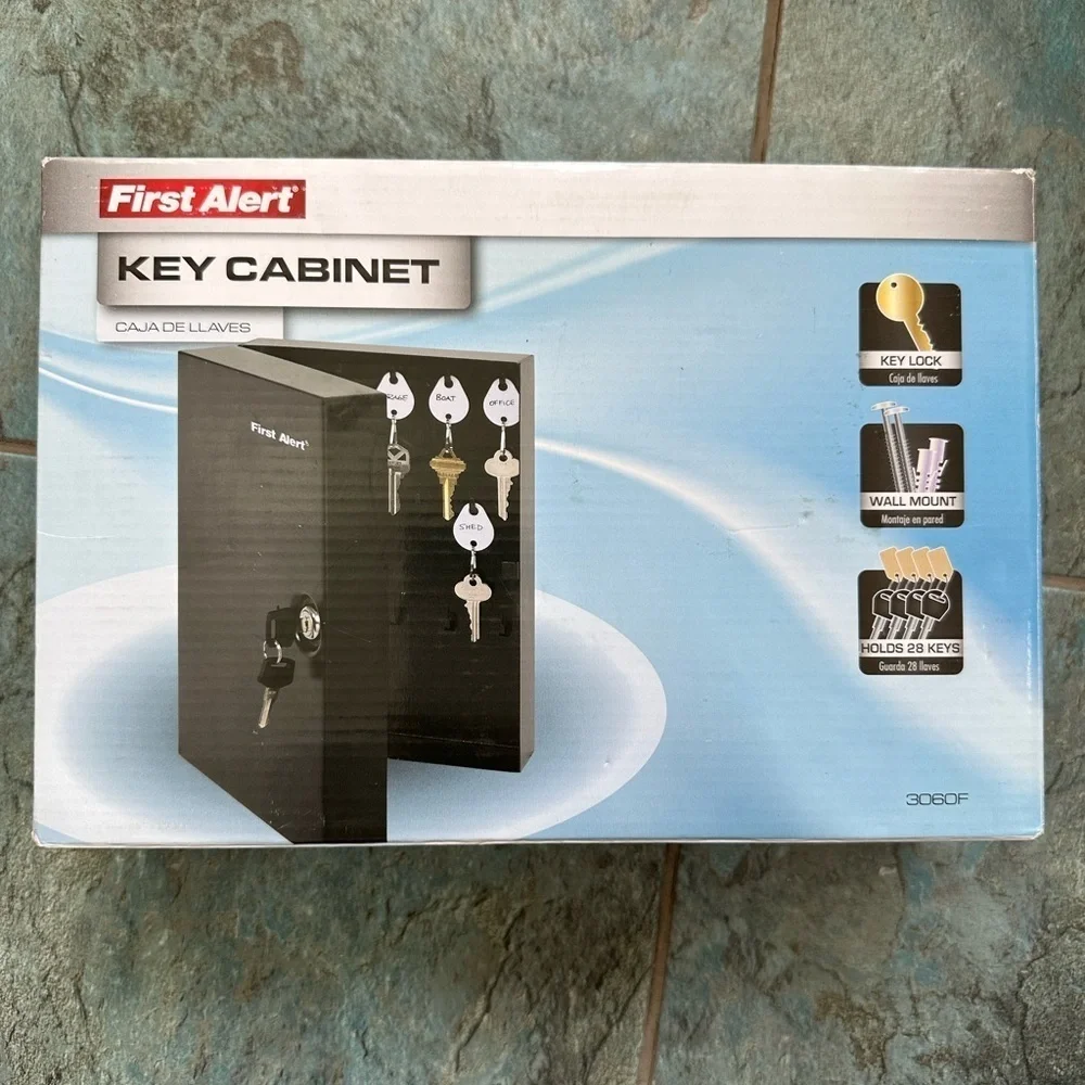 NEW First Alert 3060F Steel Wall Mount Key Cabinet, 0.15 Cubic ft, Black